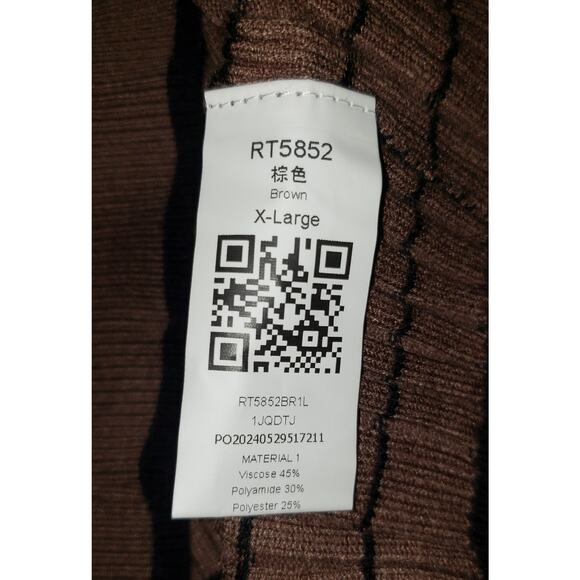 Brown Collared Knit Cardigan XL – Academia Style, Button-Up, Cozy Ribbed Texture - Picture 8 of 9